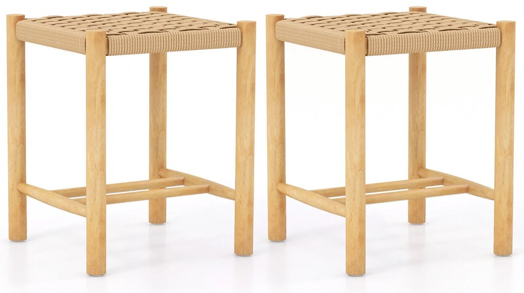 Conjunto de 2 bancos de jantar de 18 polegadas - Natural