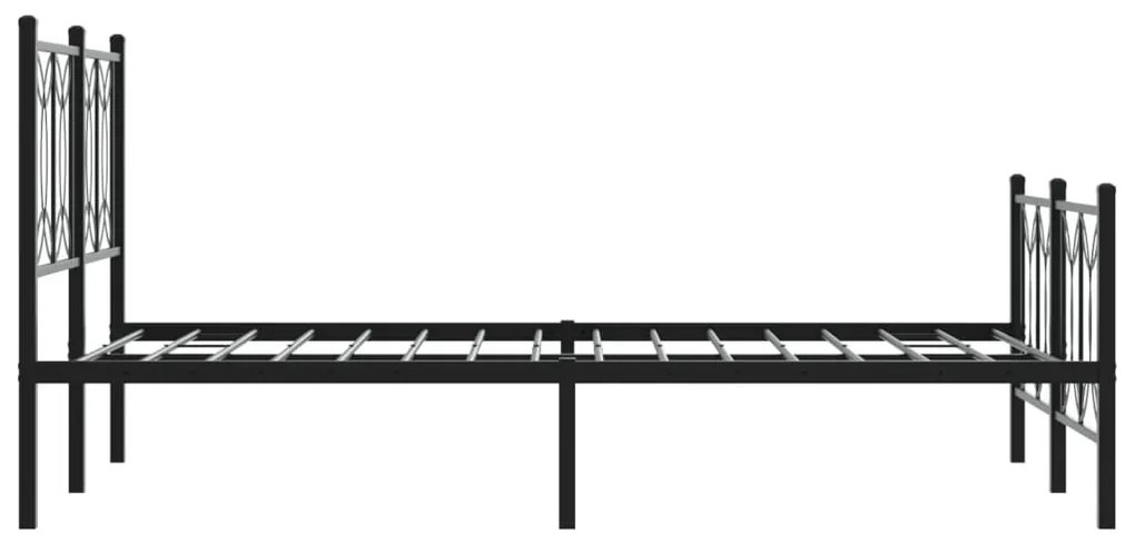 Estrutura de cama com cabeceira e pés 120x190 cm metal preto