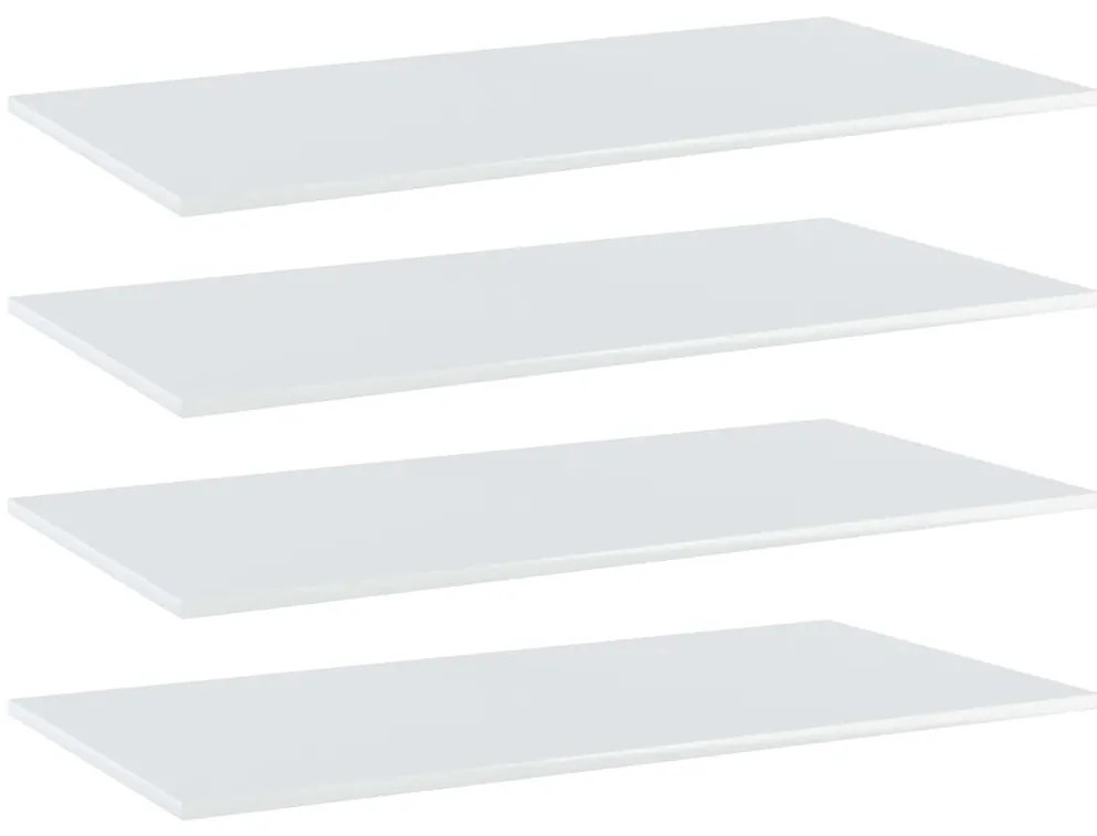 vidaXL Prateleiras estante 4pcs 100x50x1,5cm contrap. branco brilhante