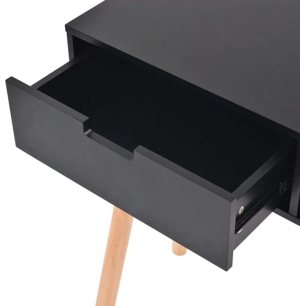 Mesa consola de pinho maciço 80x30x72 cm preto