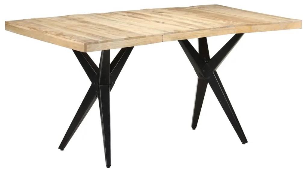 vidaXL Mesa de jantar 160x80x76 cm madeira de mangueira áspera