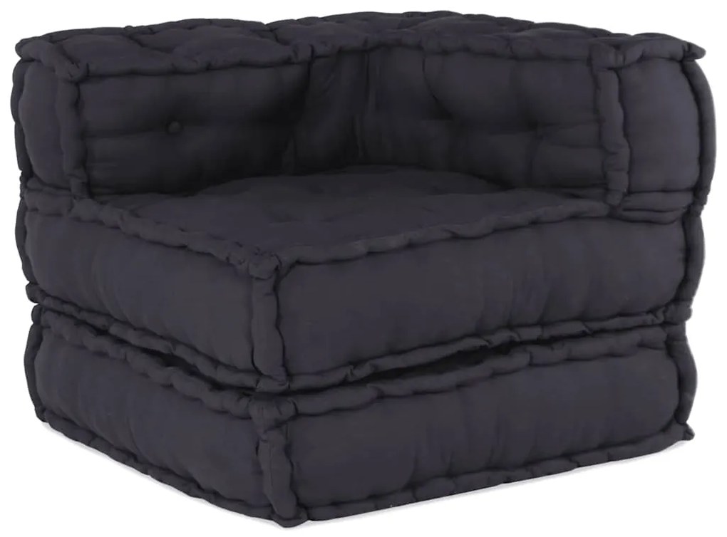 Pufe modular 70x70x54 cm tecido antracite