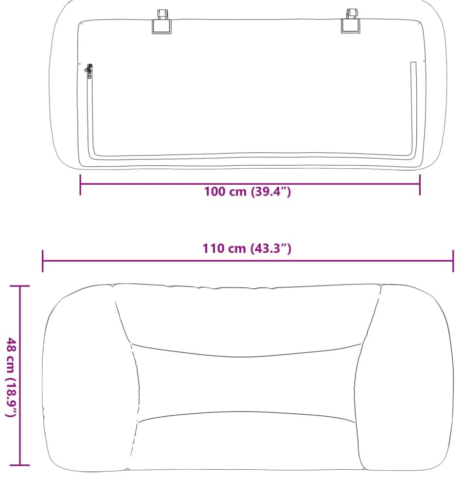 Almofadão de cabeceira 100 cm couro artificial branco