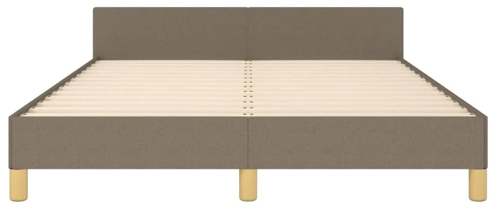 Cama sem colchão 140x190 cm tecido castanho-acinzentado