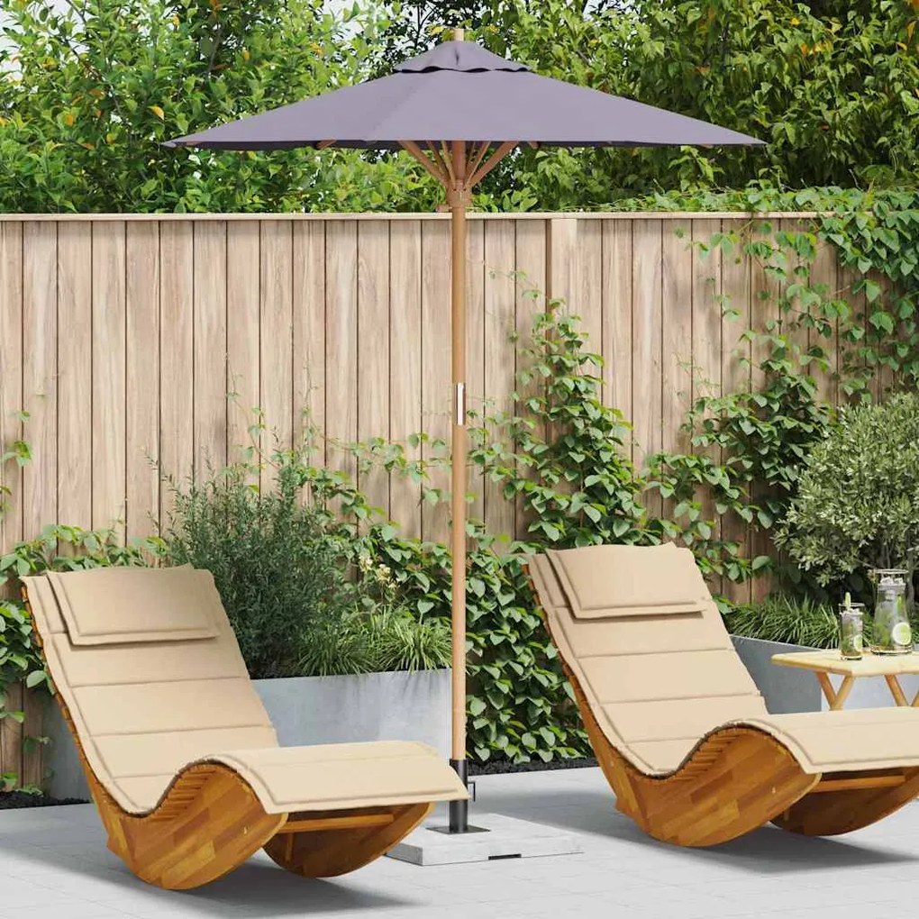 vidaXL Guarda-sol de Jardim Cinza Escuro Ø 270 x 260 cm Bambu