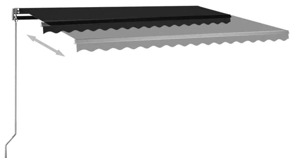 Toldo automático com LED e sensor de vento 400x350 cm antracite