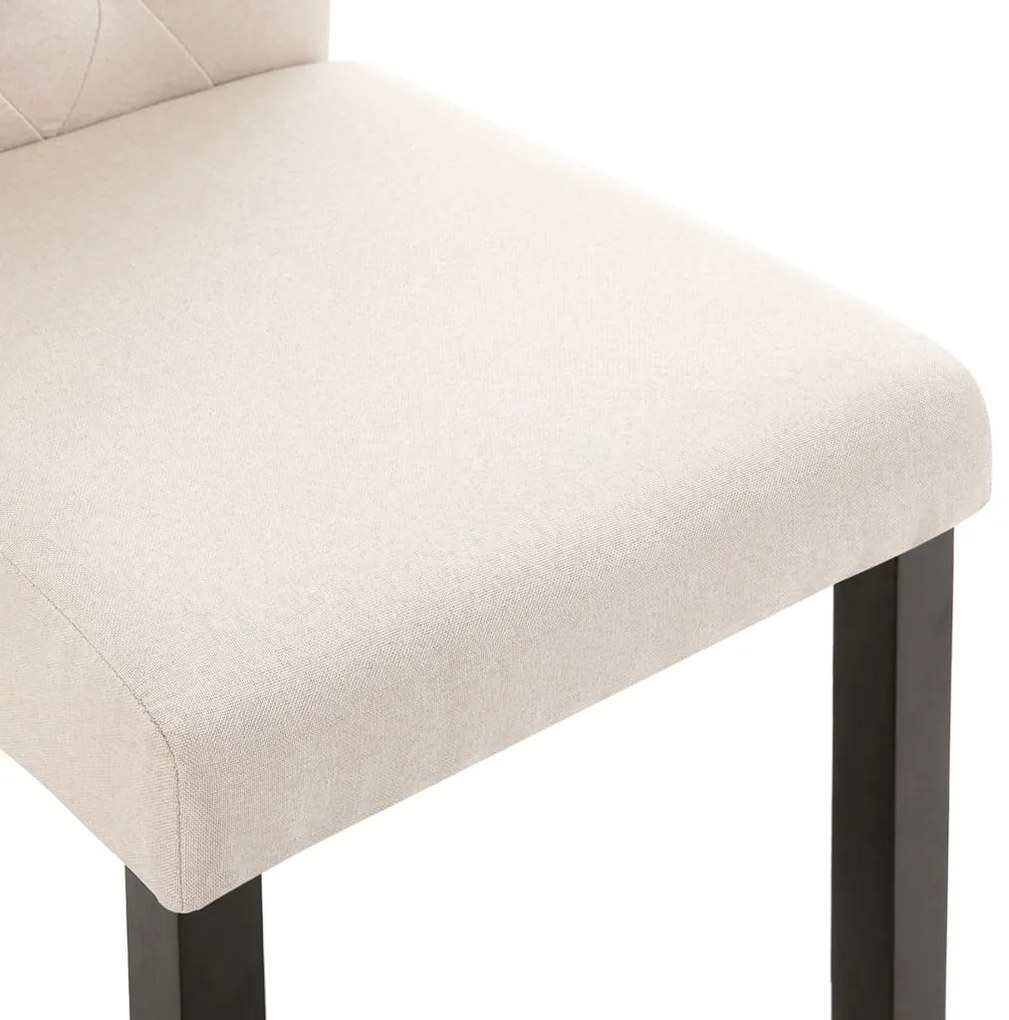 Cadeiras de jantar 4 pcs tecido cor creme