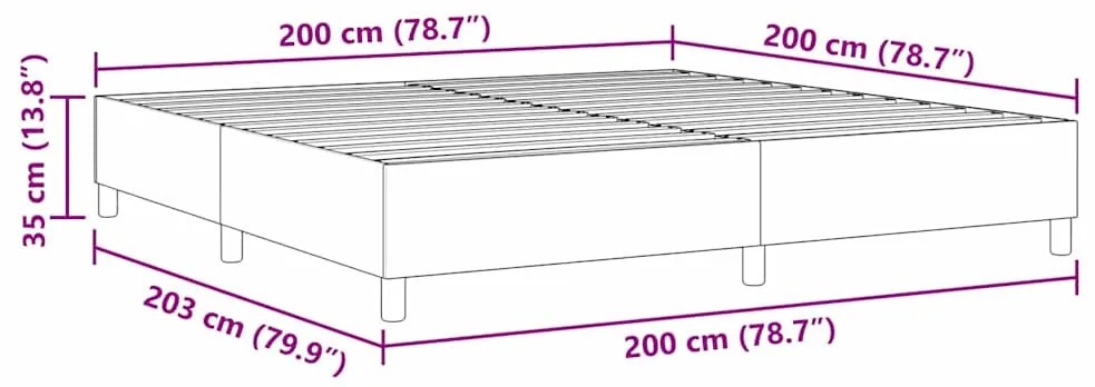 Cama Box de Primavera vidaXL Creme 200x200 cm Tecido de Corduroy