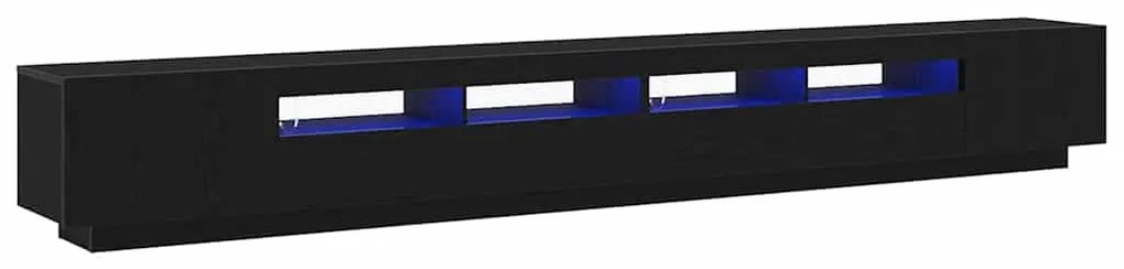 Estante de TV vidaXL com luzes LED Carvalho Preto 300x35x40 cm em made