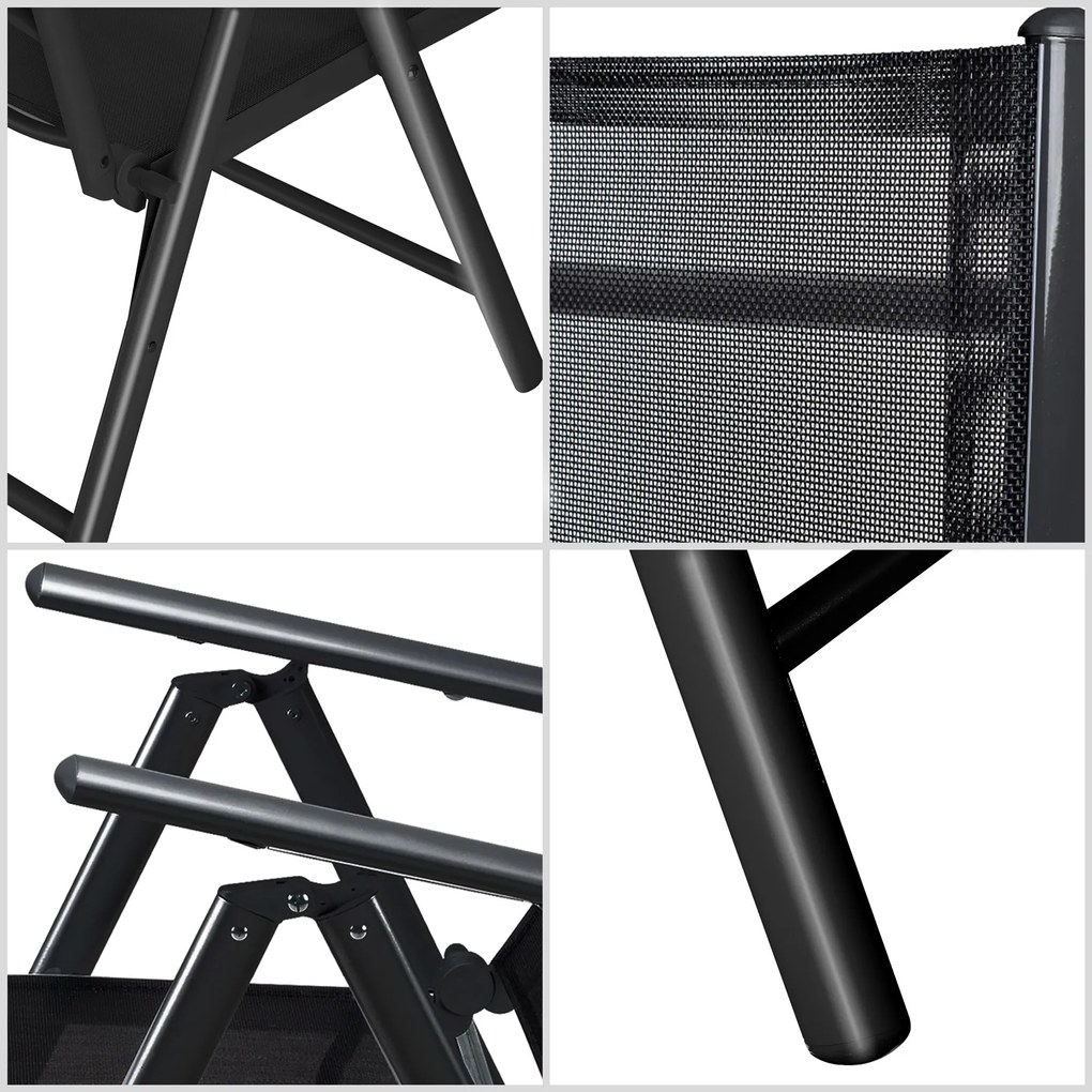 Conjunto de 2 cadeiras de jardim Bern, 65 x 55 x 110 cm preto/antracite