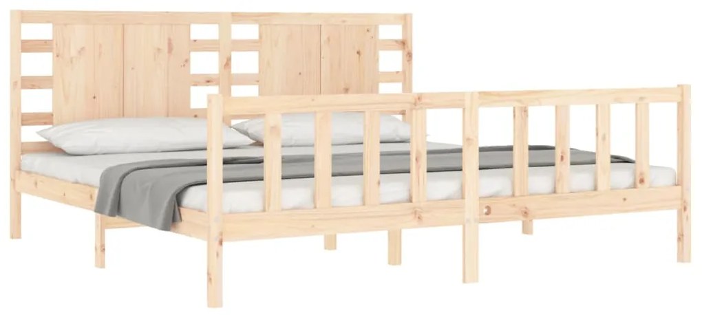Cama sem colchão 200x200 cm madeira de pinho maciça