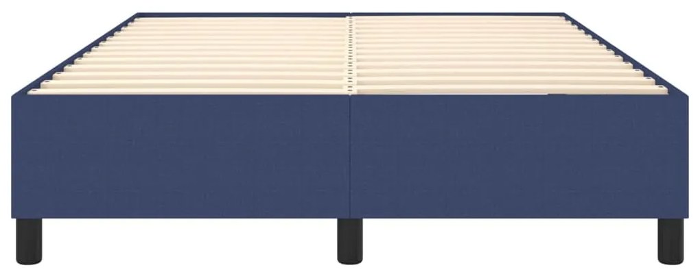 Estrutura de cama sem colchão 140x190 cm tecido azul