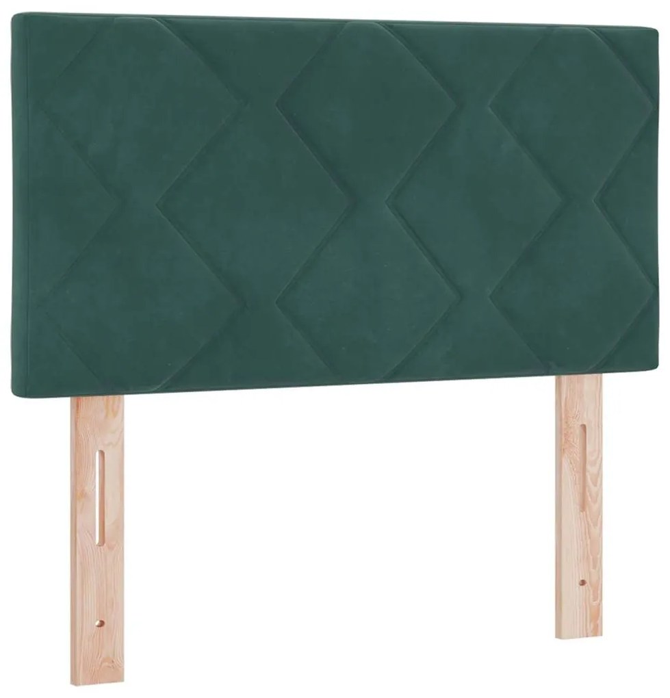 Cama Box Spring com Colchão verde escuro 80x200 cm Veludo