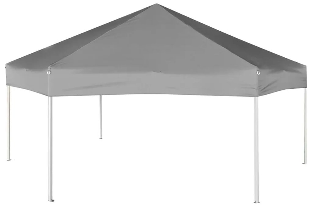 Tenda festas pop-up hexagonal, 6 paredes, cinzento 3,6x3,1m