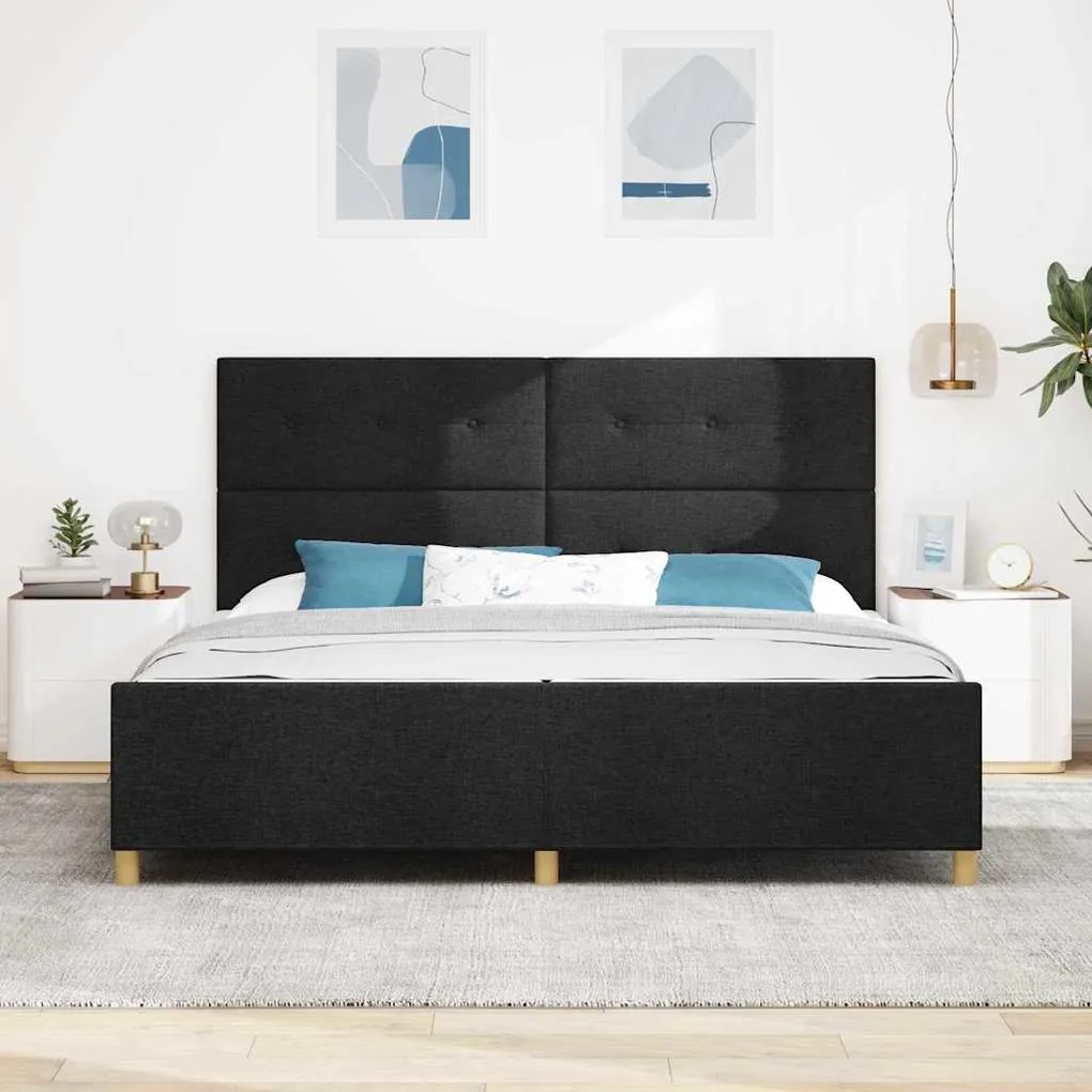 Cama vidaXL Preta 200x200 cm em Tecido