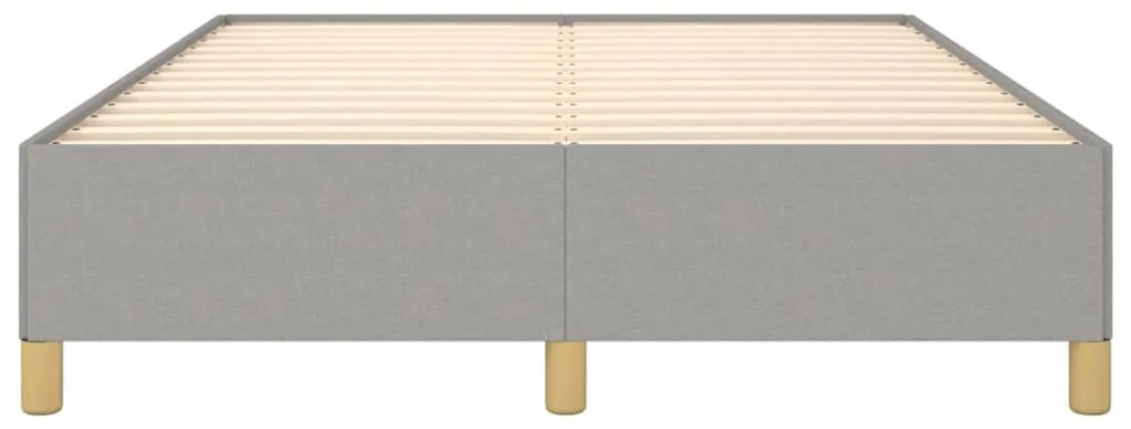 Estrutura de cama sem colchão 140x190 cm tecido cinzento-claro