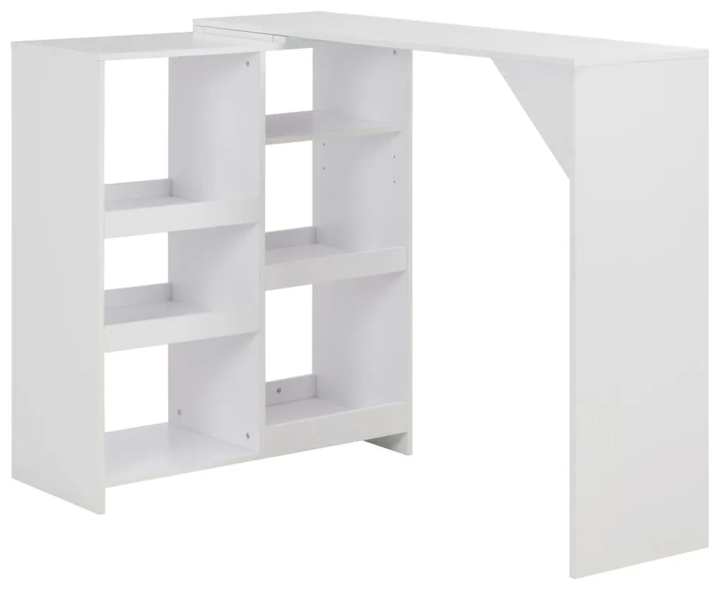 vidaXL Mesa de bar com prateleira movível branco 138x39x110 cm