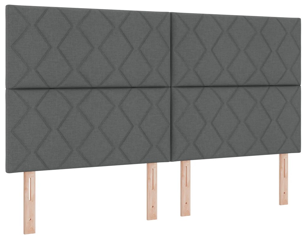Cabeceira Design de Blocos de Diamante Cinza Escuro 180 cm Tecido