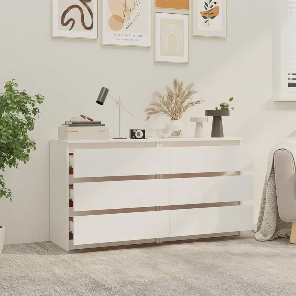 Cómoda Lylle em Pinho Maciço - Branco - Design Nórdico