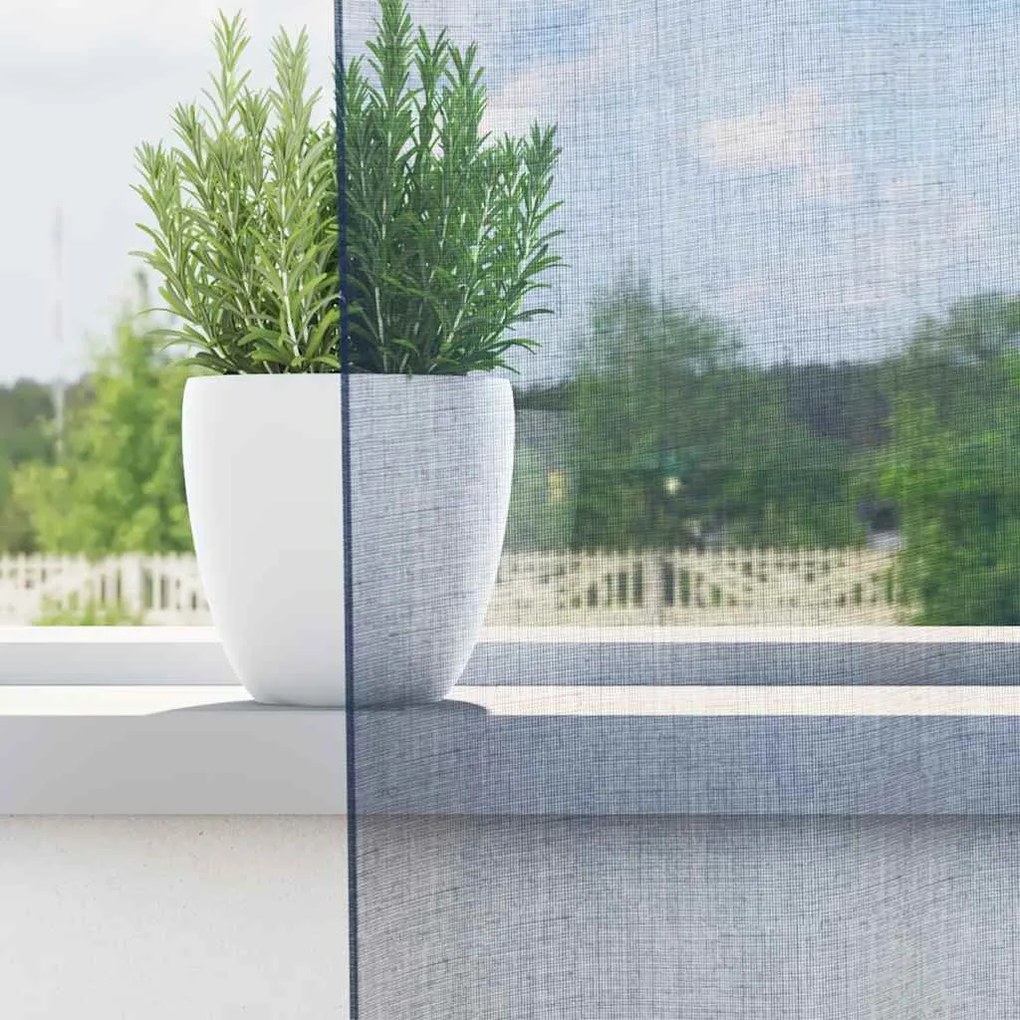Cortinas de voile com ilhós 2 pcs azul real