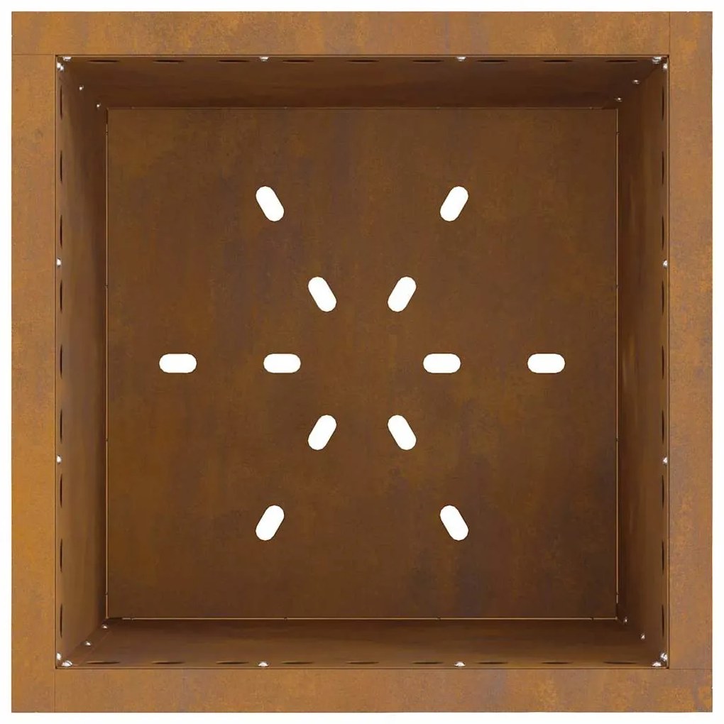 Fogo Sem Fumaça Quadrado 48x48x50 cm Aço Envelhecido