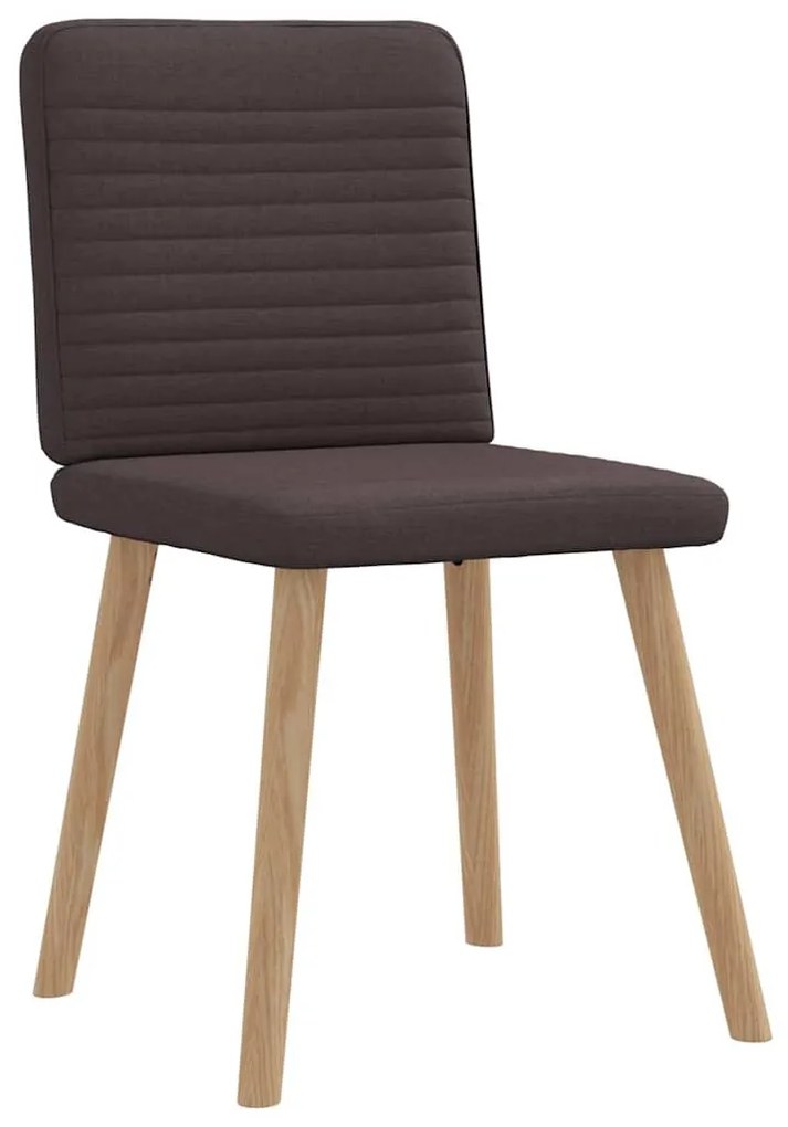 Cadeiras de jantar 6 pcs tecido castanho-escuro