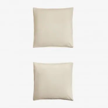 Conjunto De 2 Fronhas De Linho 160g/m² Sorana Beige Semoline & 60 X 60 Cm - Sklum