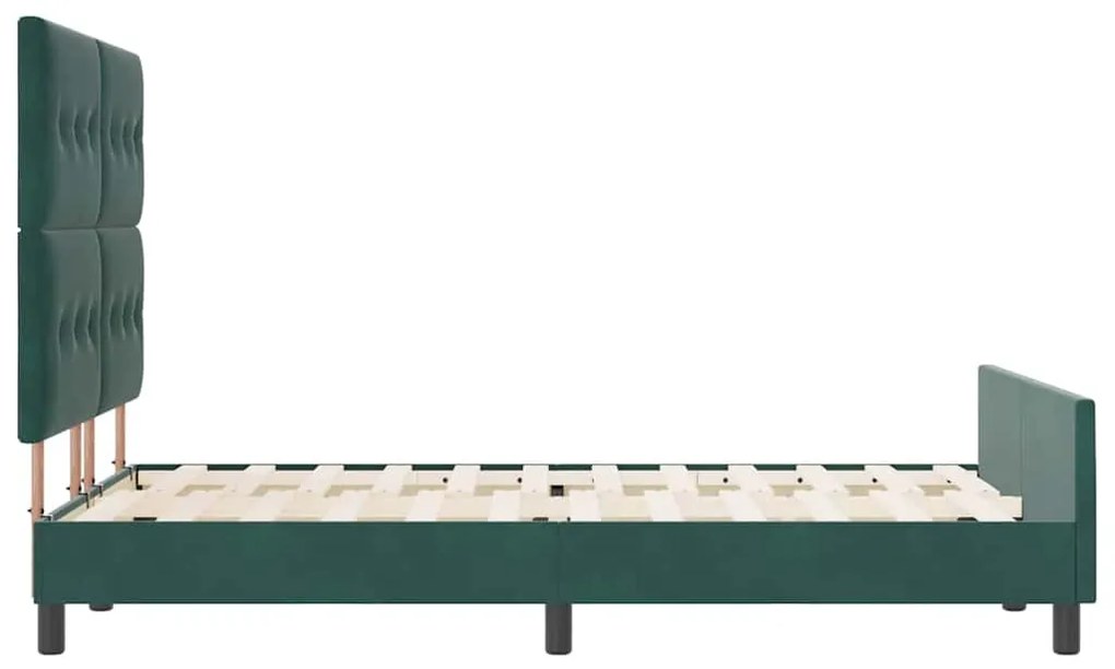 Cama vidaXL Verde Escuro 140x200 cm Veludo