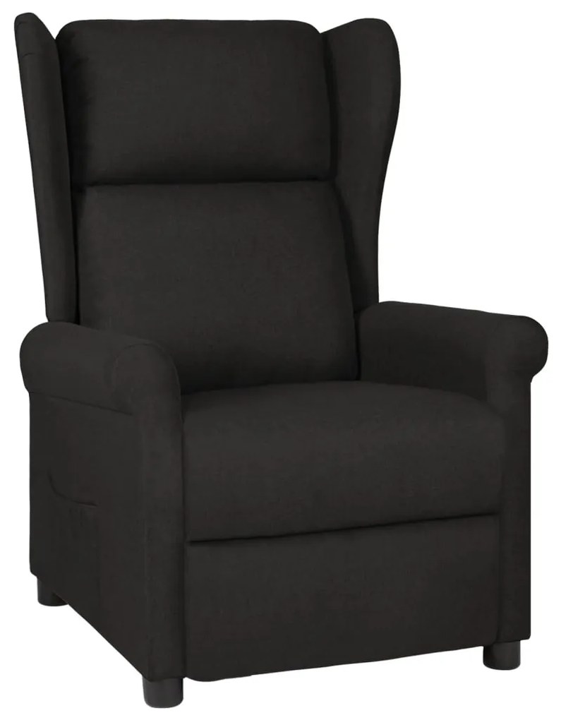 vidaXL Poltrona reclinável tecido preto