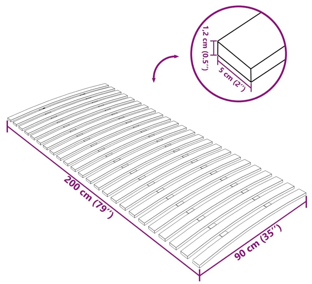 Estrado de ripas com 24 ripas 90x200 cm