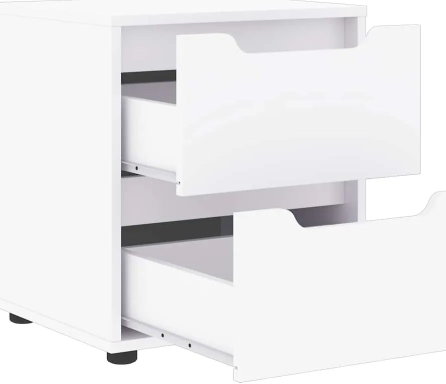 Mesa de cabeceira VISNES derivados de madeira branco 45x40x50cm