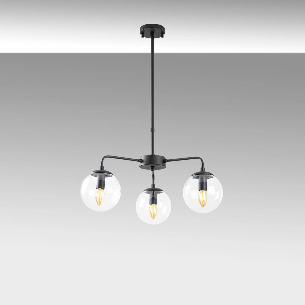 Candeeiro de Teto Chandelier Viran – Preto – 56 x 56 x 43 cm