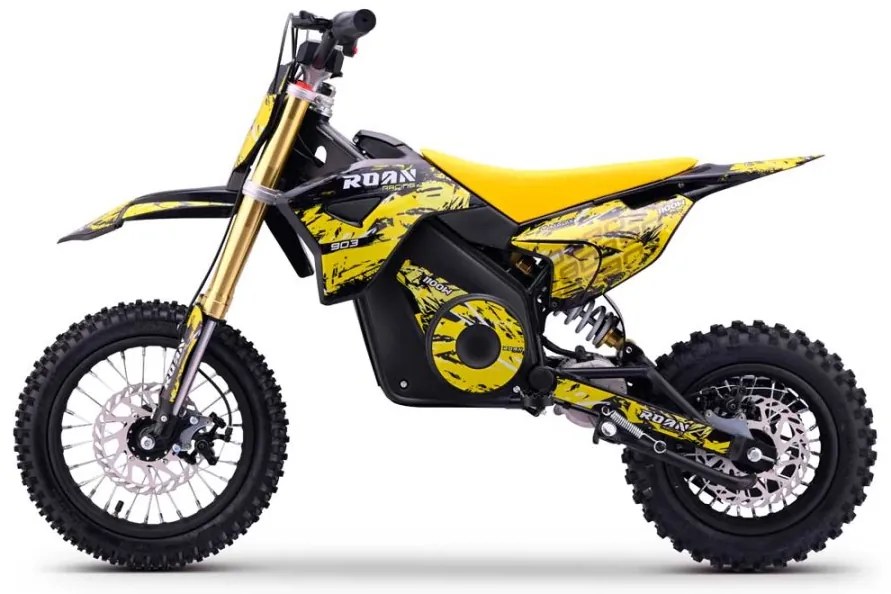 Mini moto elétrica para crianças MINICROSS 1100W Roan 903 motor eléctrico Brush 12/10" Amarelo