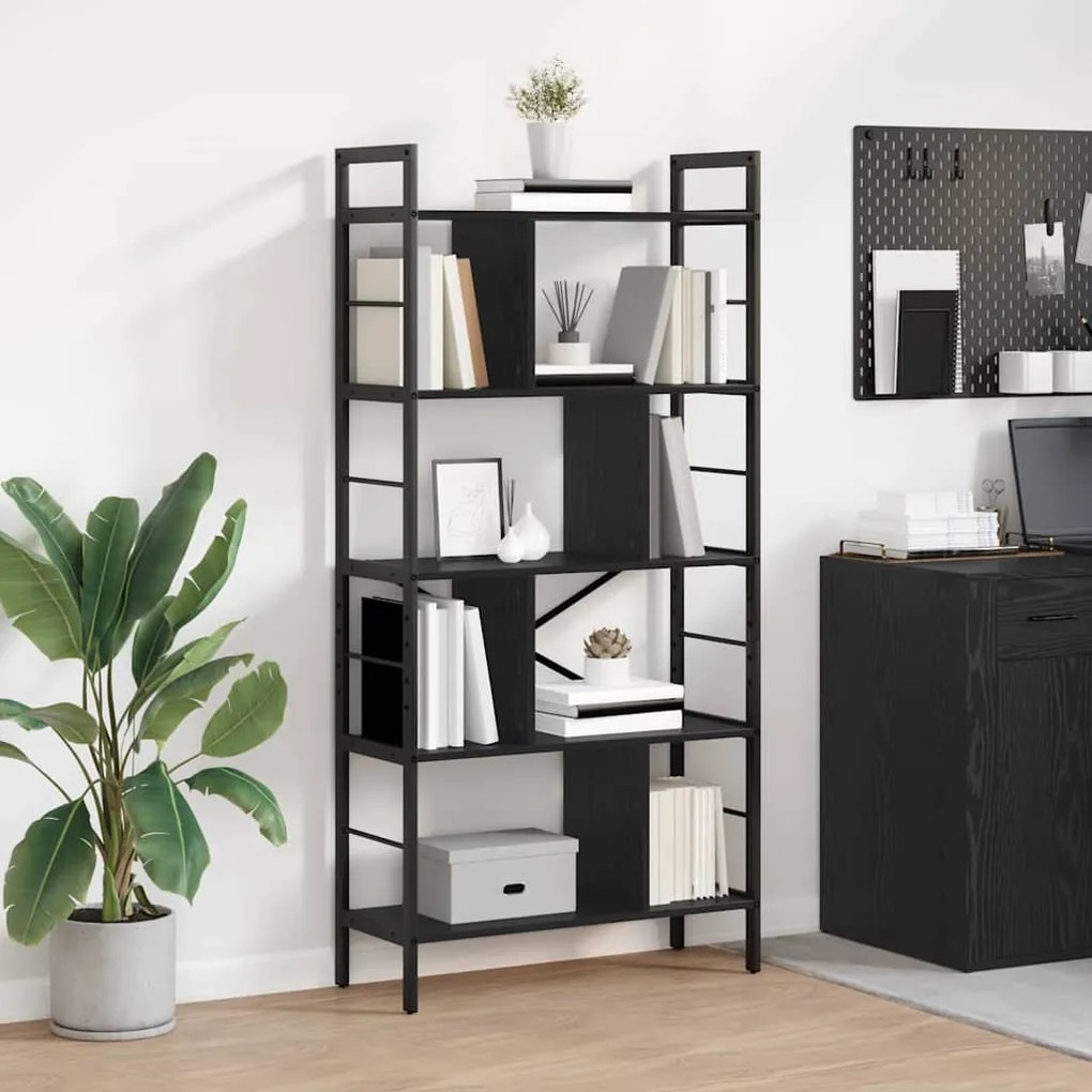 vidaXL Estante Carvalho Preto 75 x 30 x 156 cm Madeira processada