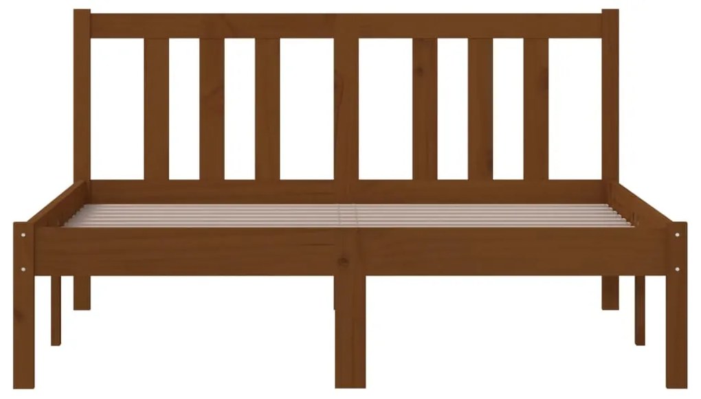 Estrutura de cama 120x200 cm madeira maciça castanho mel