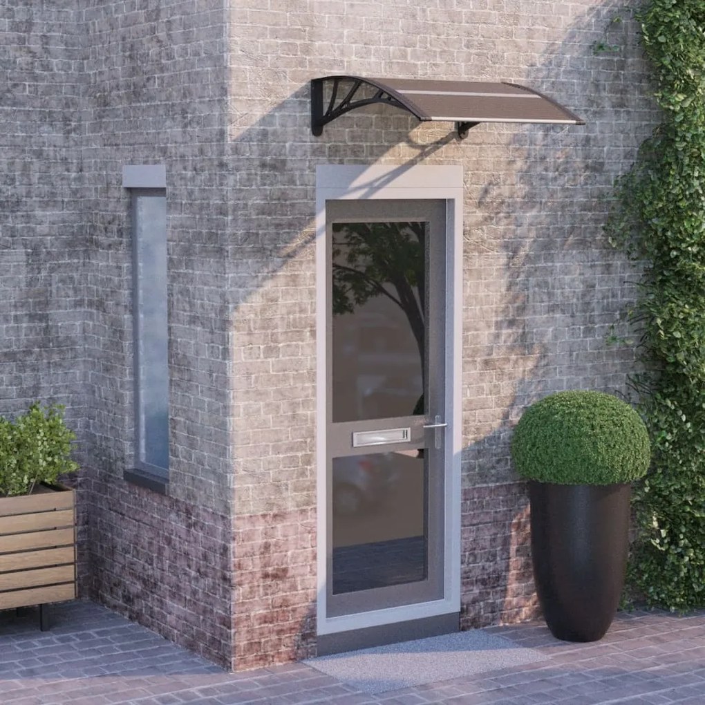 vidaXL Toldo para porta 80x75 cm policarbonato preto