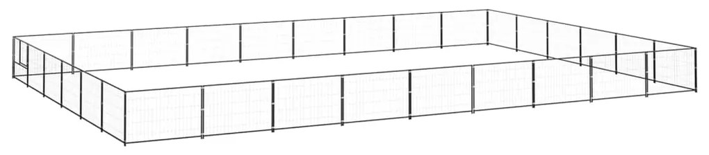 vidaXL Canil para cães 54 m² aço preto