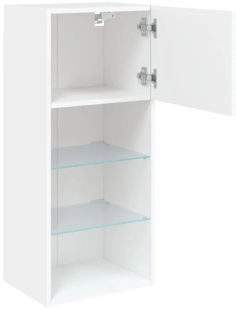 Móvel de TV com luzes LED 40,5x30x90 cm branco