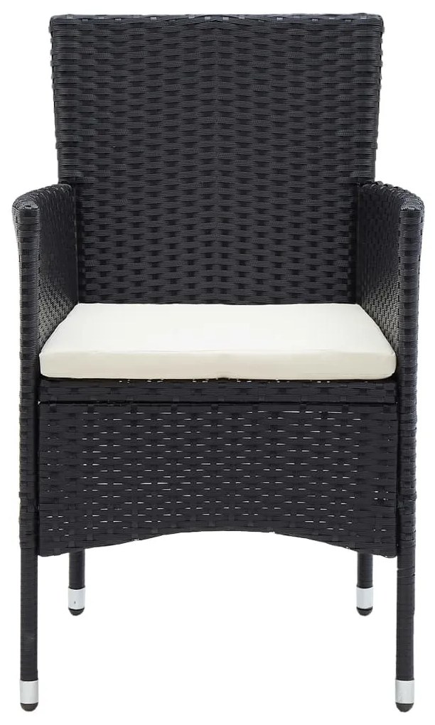 Cadeiras de jantar para jardim 4 pcs vime PE preto