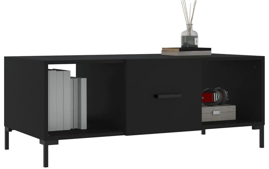 Mesa de centro 102x50x40 cm madeira processada preto