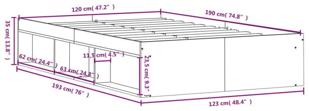 Estrutura cama de casal pequena 120x190 cm branco