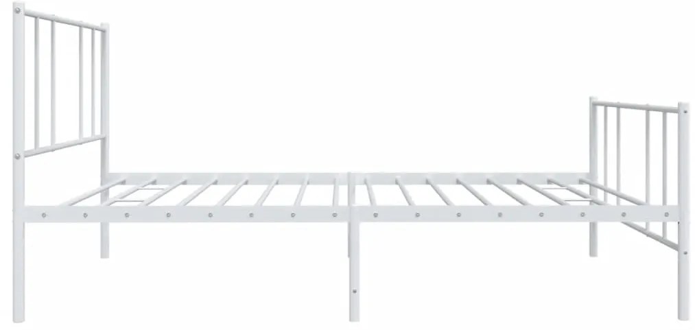 Estrutura de cama com cabeceira e pés 107x203 cm metal branco