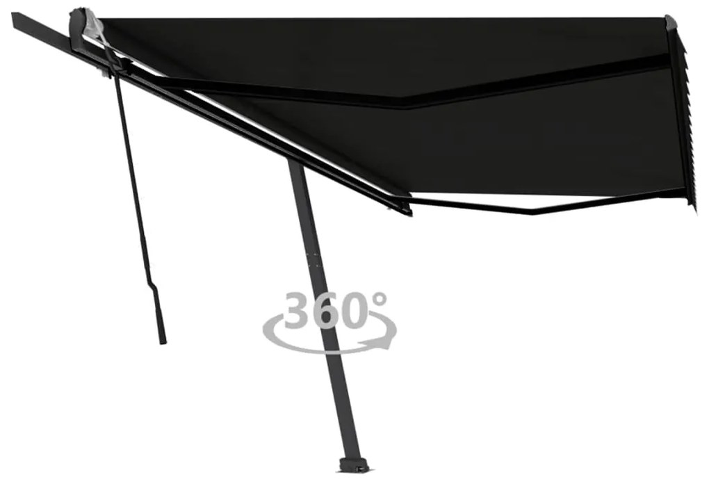 Toldo retrátil manual independente 500x350 cm antracite