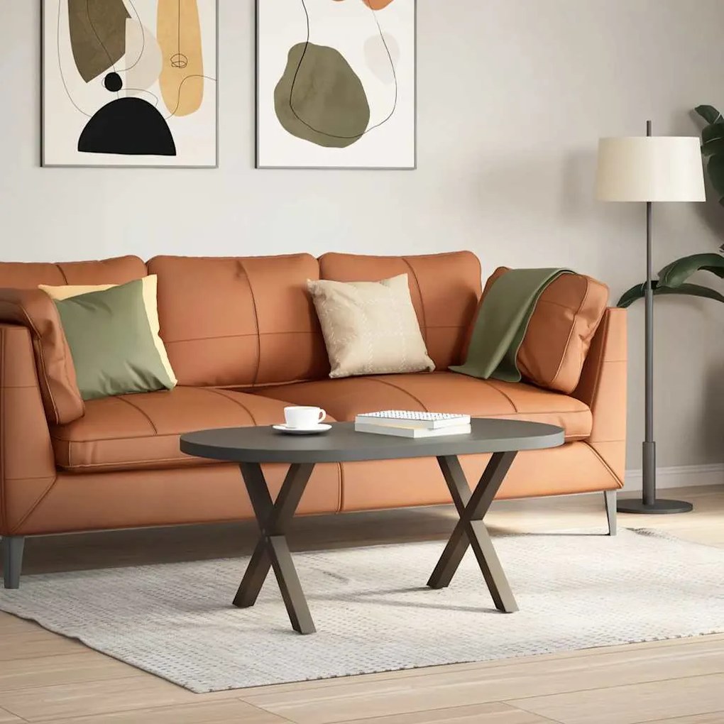 Pés para mesa de centro em formato de X, 2 peças, aço natural, 50x(42-