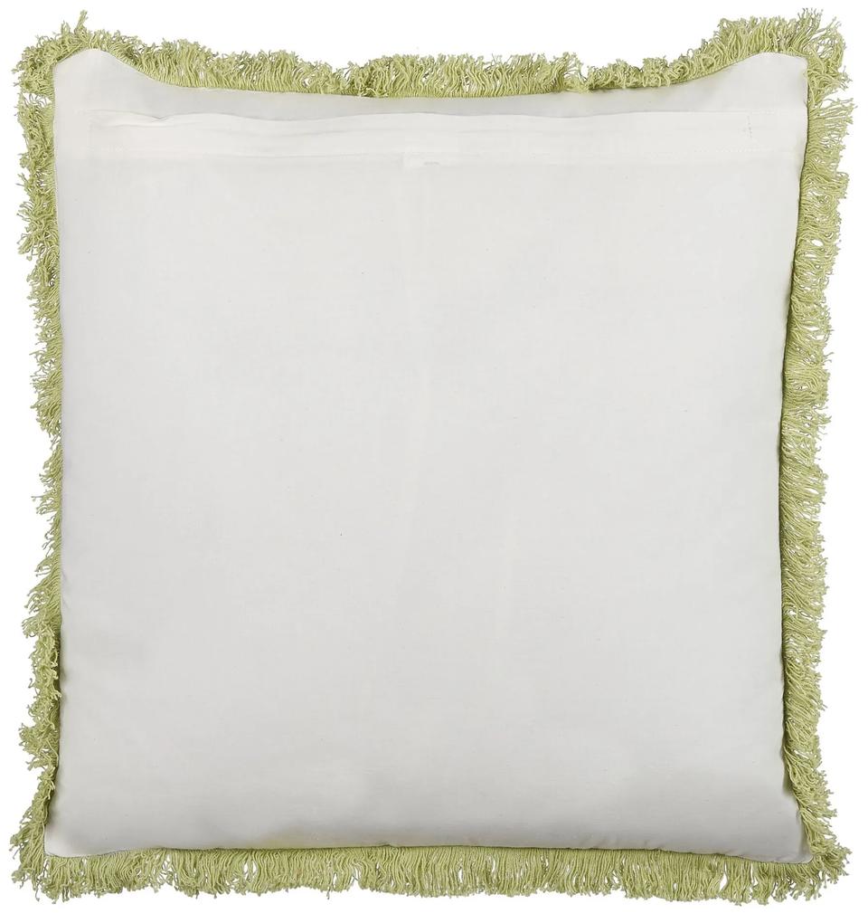 Conjunto de 2 almofadas decorativas verde claro e branco 45 x 45 cm FILIX Beliani