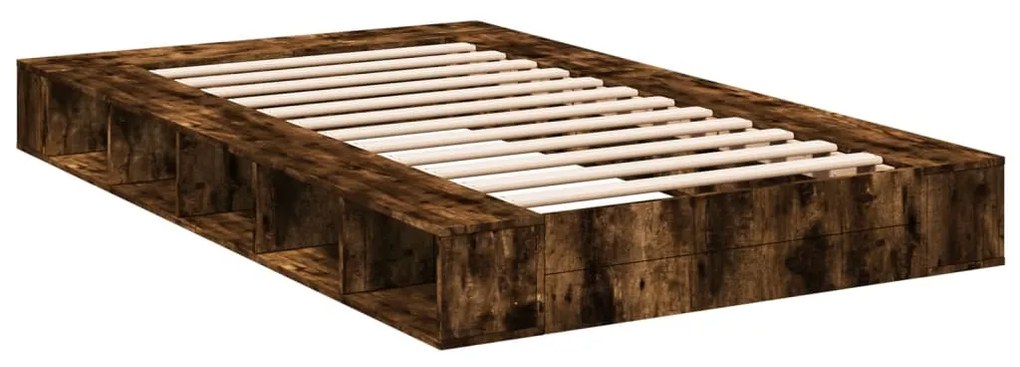 Estrutura de cama 135x190 cm derivados madeira carvalho fumado