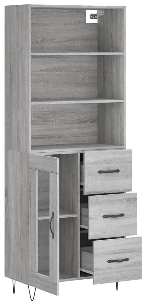 Armário alto 69,5x34x180 cm derivados de madeira sonoma cinza