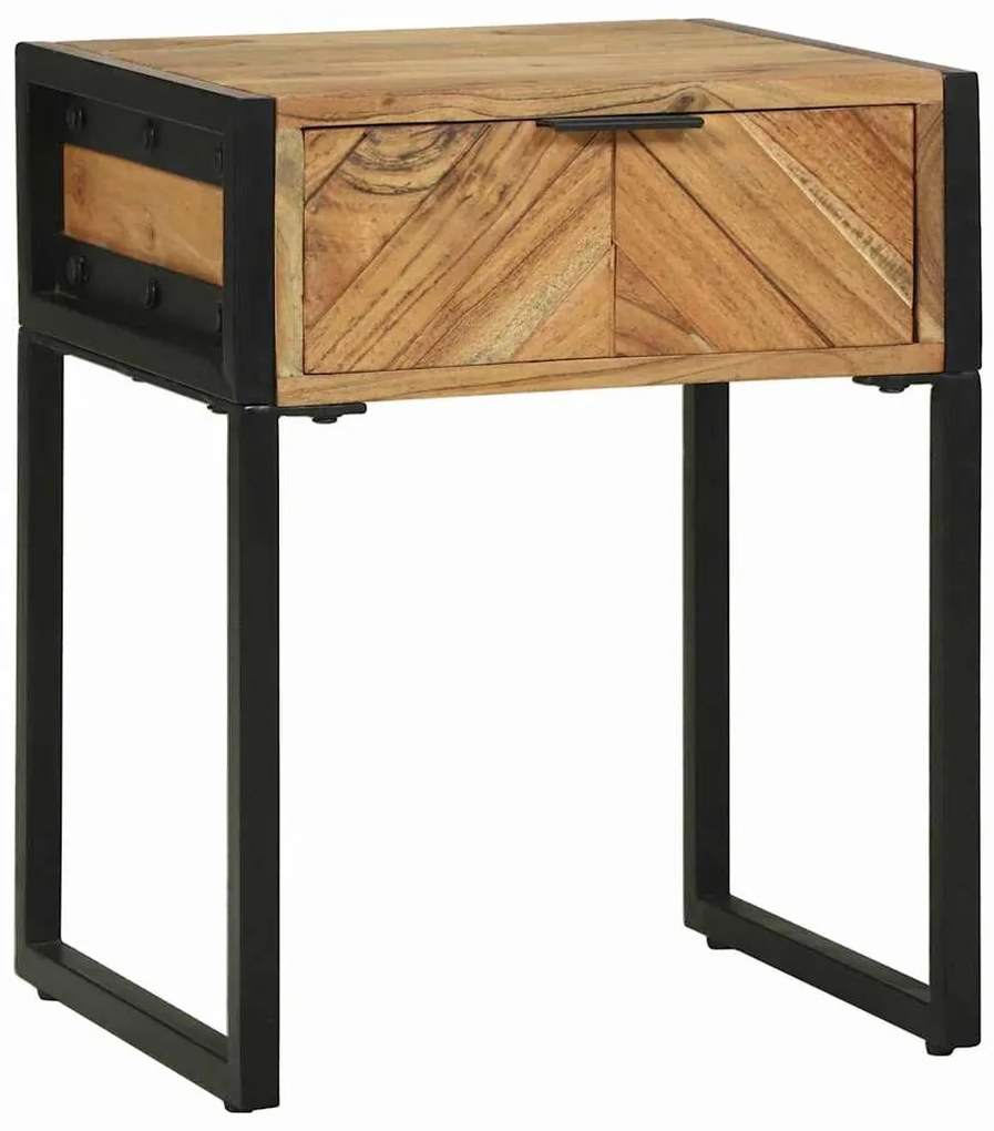 vidaXL Mesa-de-cabeceira com gaveta Castanho 40 x 35 x 50 cm