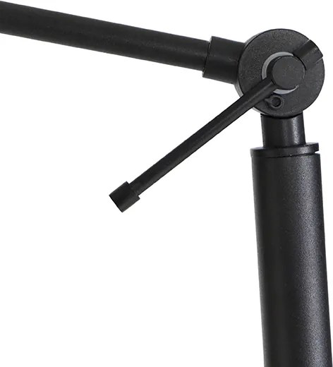 Candeeiro de pé preto ajustável com abajur verde e interior dourado 50cm - Editor