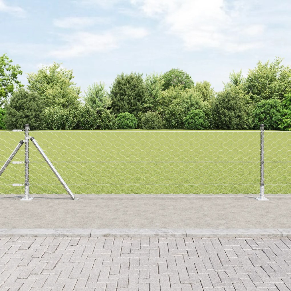 Cerca Hexagonal vidaXL 0,6x100 m de Aço Galvanizado